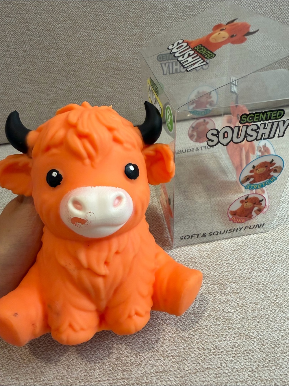 Scented Orange Highland Cow Squishy Toy - Kids Toys